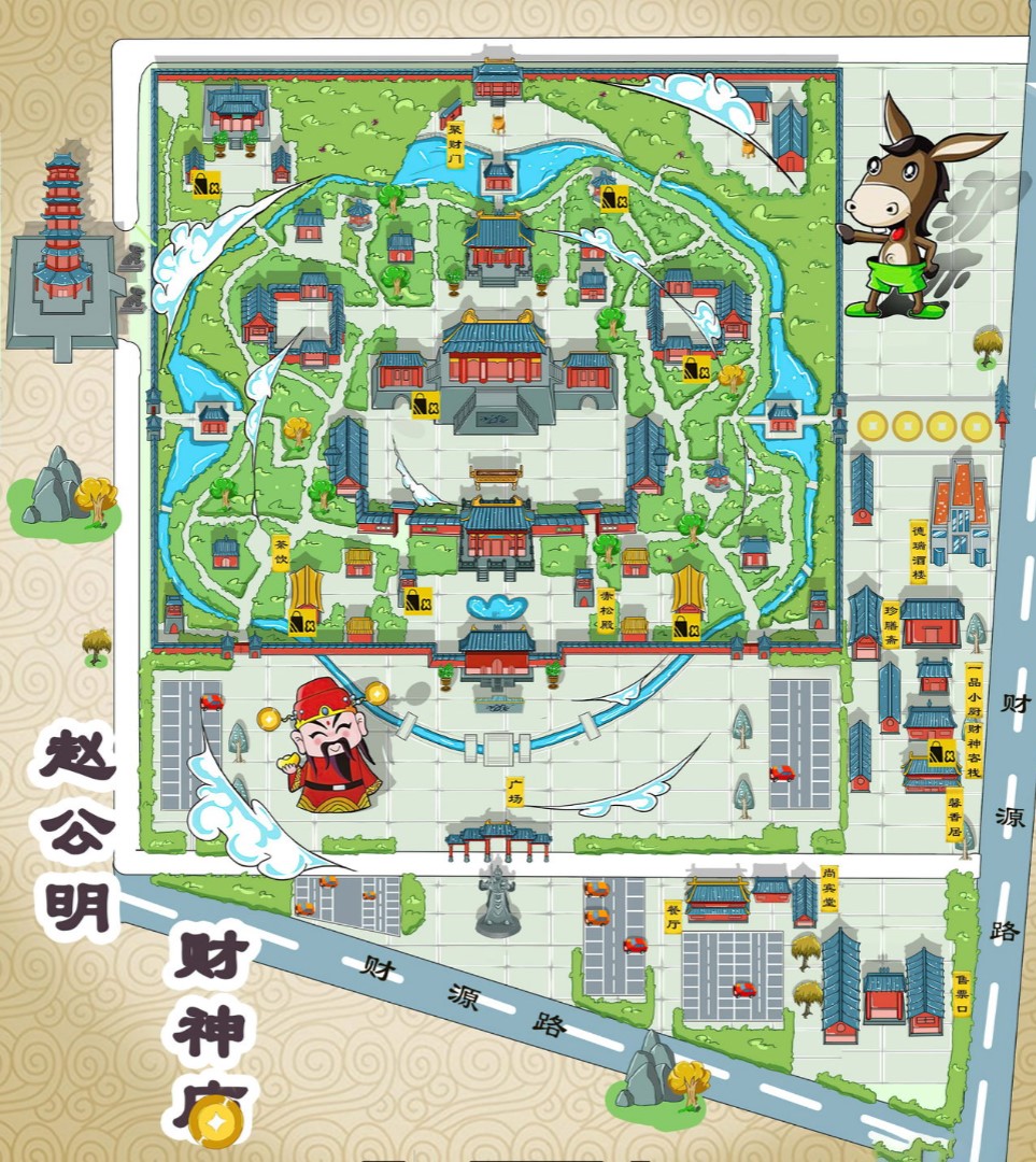 济阳寺庙类手绘地图